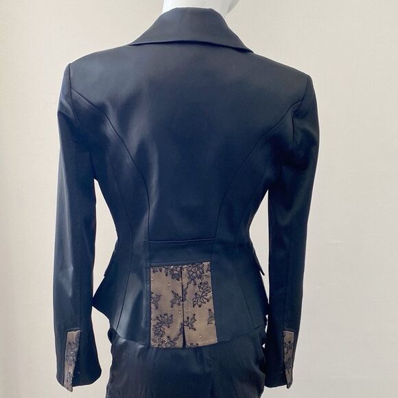 Vintage Y2K 00s Marciano Black w Lace-Accent Matching Blazer & Corset Set - Picture 2 of 14